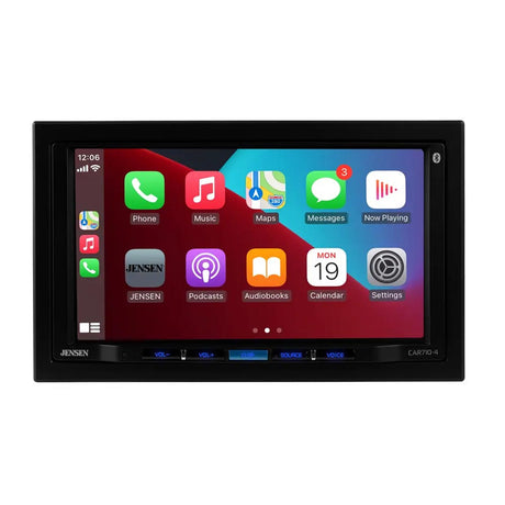 Jensen CAR710-4 7" Double DIN Digital Mechless Multimedia Receiver with Apple CarPlay and Android Auto