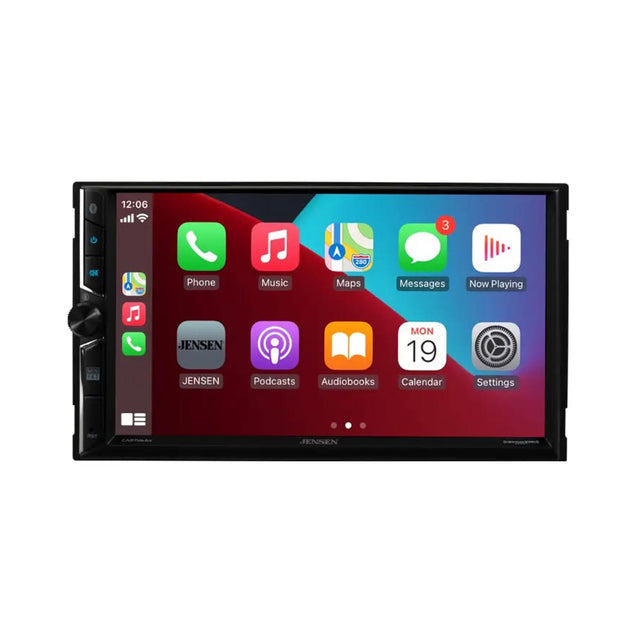 Jensen CAR714MW 7" Double DIN Digital Mechless Multimedia Receiver with Apple CarPlay and Android Auto