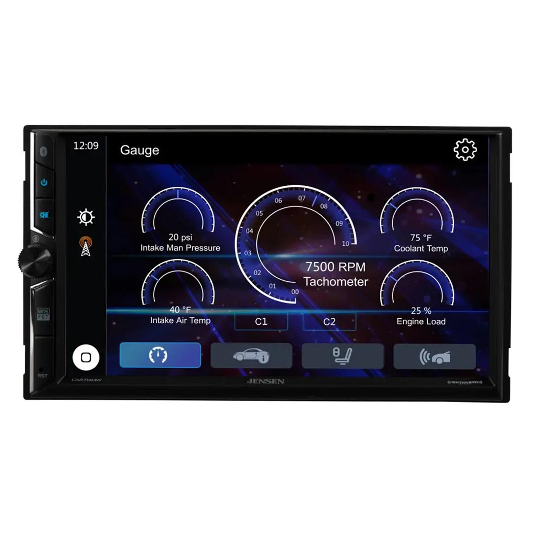 Jensen CAR714MW 7" Double DIN Digital Mechless Multimedia Receiver with Apple CarPlay and Android Auto