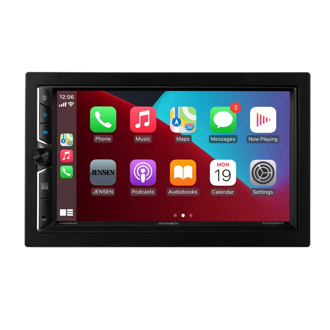 Jensen CAR714MW 7" Double DIN Digital Mechless Multimedia Receiver with Apple CarPlay and Android Auto