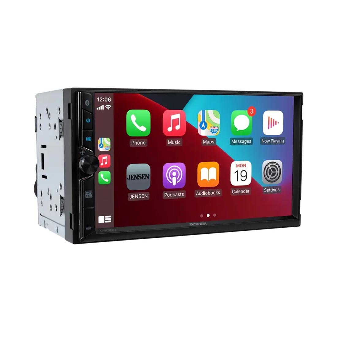 Jensen CAR723W 7" Double DIN Digital Mechless Multimedia Receiver with Apple CarPlay and Android Auto