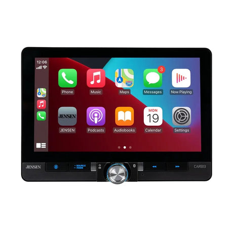 Jensen CAR813 8" Floating Digital Mechless Multimedia Receiver with Apple CarPlay and Android Auto