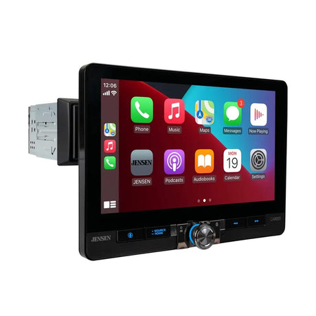 Jensen CAR813 8" Floating Digital Mechless Multimedia Receiver with Apple CarPlay and Android Auto