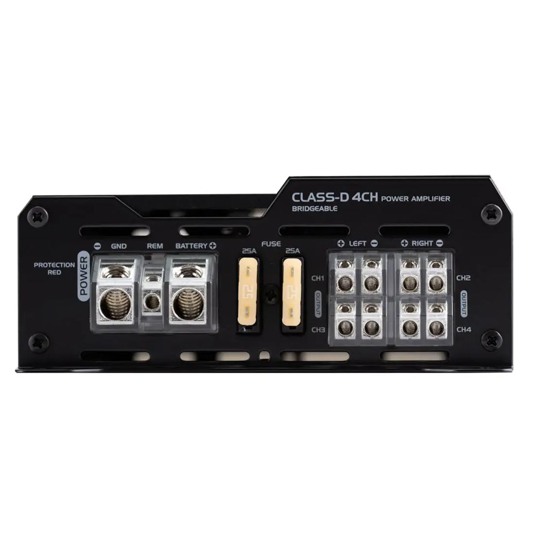 Jensen JA4B 230W Compact 4-Channel Class D Car Amplifier with Bluetooth App Control