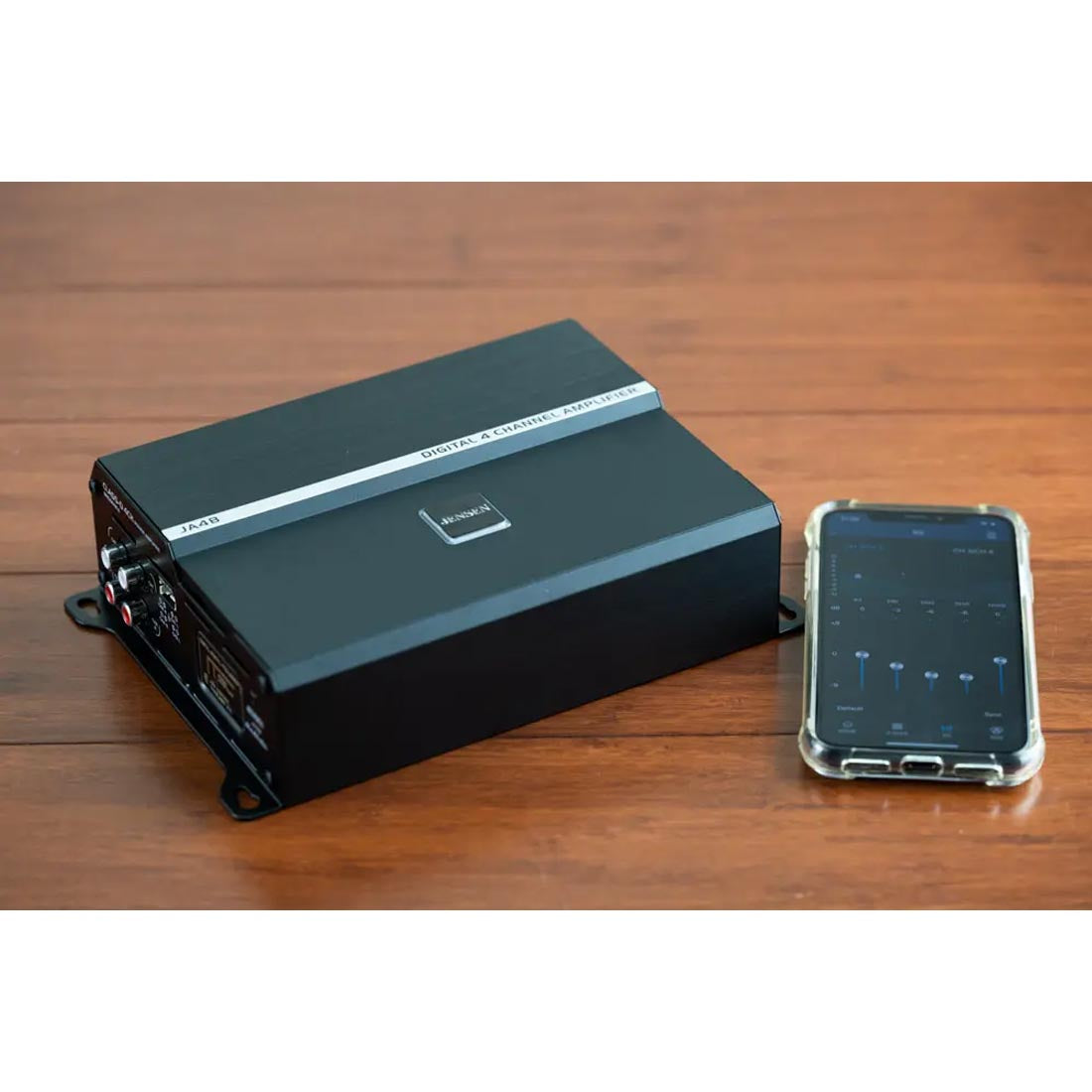 Jensen JA4B 230W Compact 4-Channel Class D Car Amplifier with Bluetooth App Control