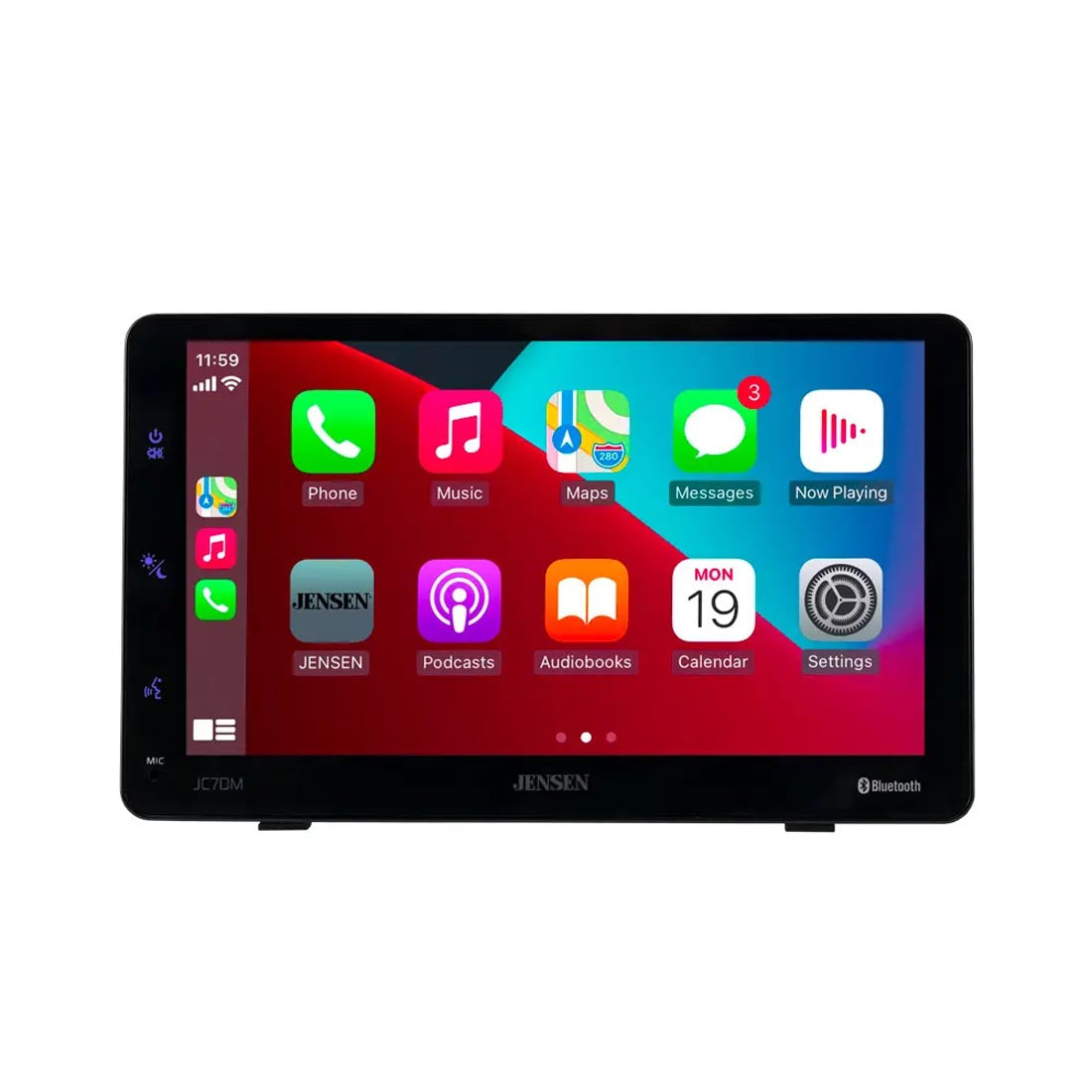 Jensen JC7DM 7" Windshield or Dashboard Mount Digital Monitor with Apple CarPlay and Android Support