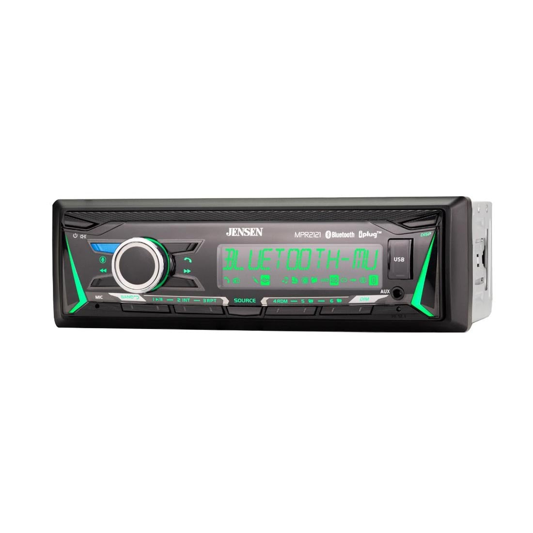 Jensen MPR2121 Single DIN Mechless Receiver with Bluetooth and Custom RGB Colours