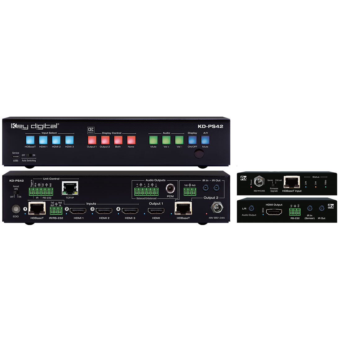 Key Digital KDPS42 4K/18G Presentation Switcher with 4 Inputs