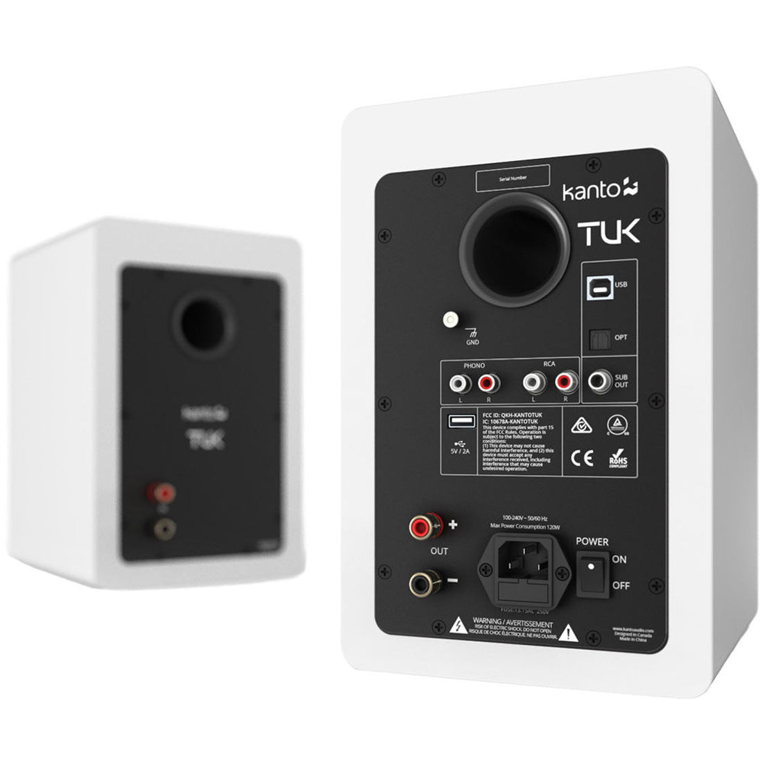 Kanto TUKMW TUK Premium Powered Speakers - Pair - White