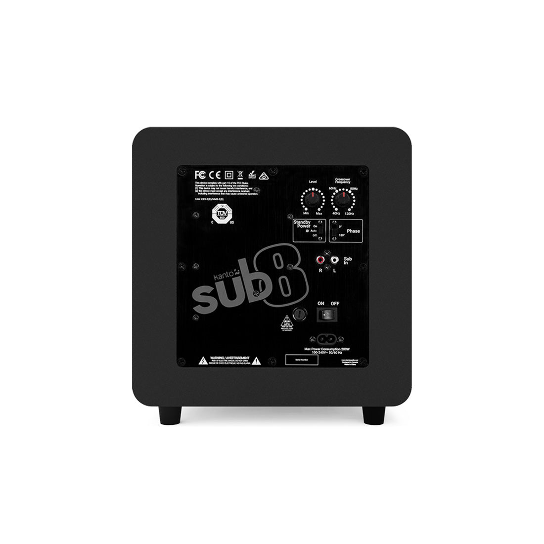 Kanto SUB8VMB 8" Sealed Powered Subwoofer - Black