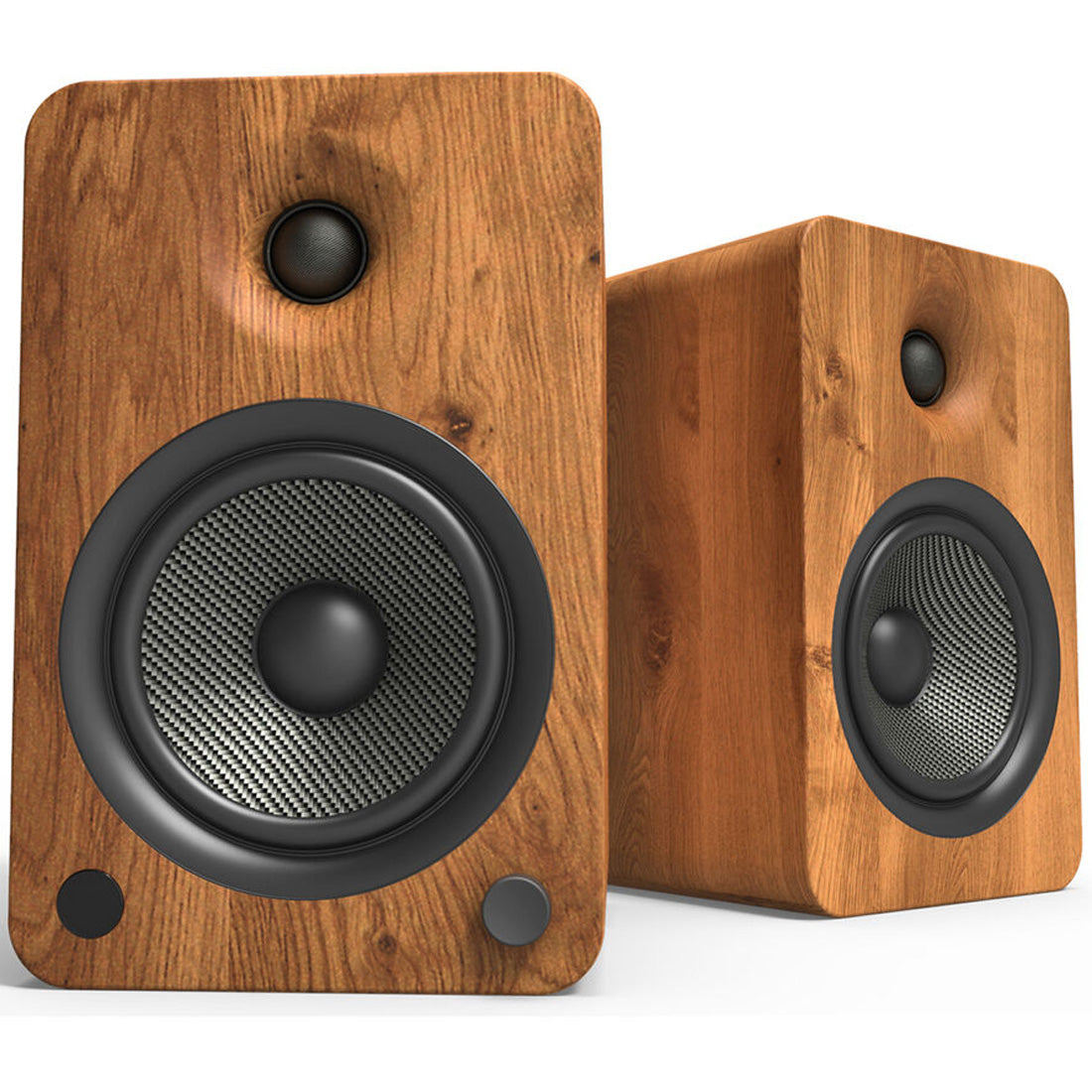 Kanto YU6WALNUT YU6 Powered Desktop Speakers - Pair - Walnut