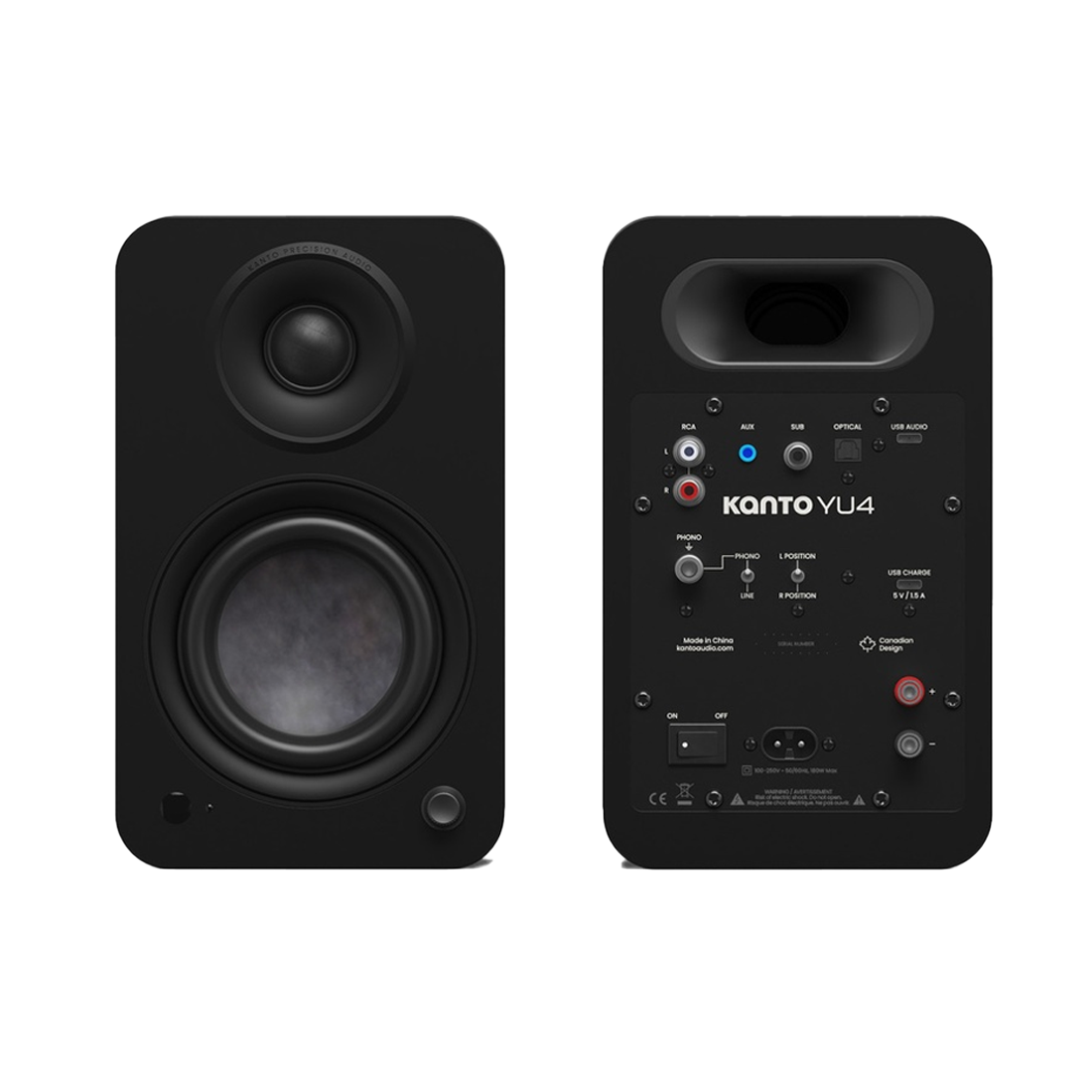 Kanto YU4 2nd Generation Powered Bookshelf Speakers with DSP - Pair