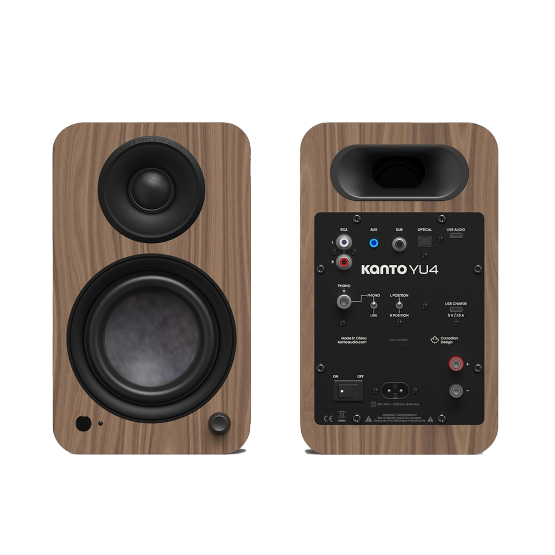 Kanto YU4 2nd Generation Powered Bookshelf Speakers with DSP - Pair