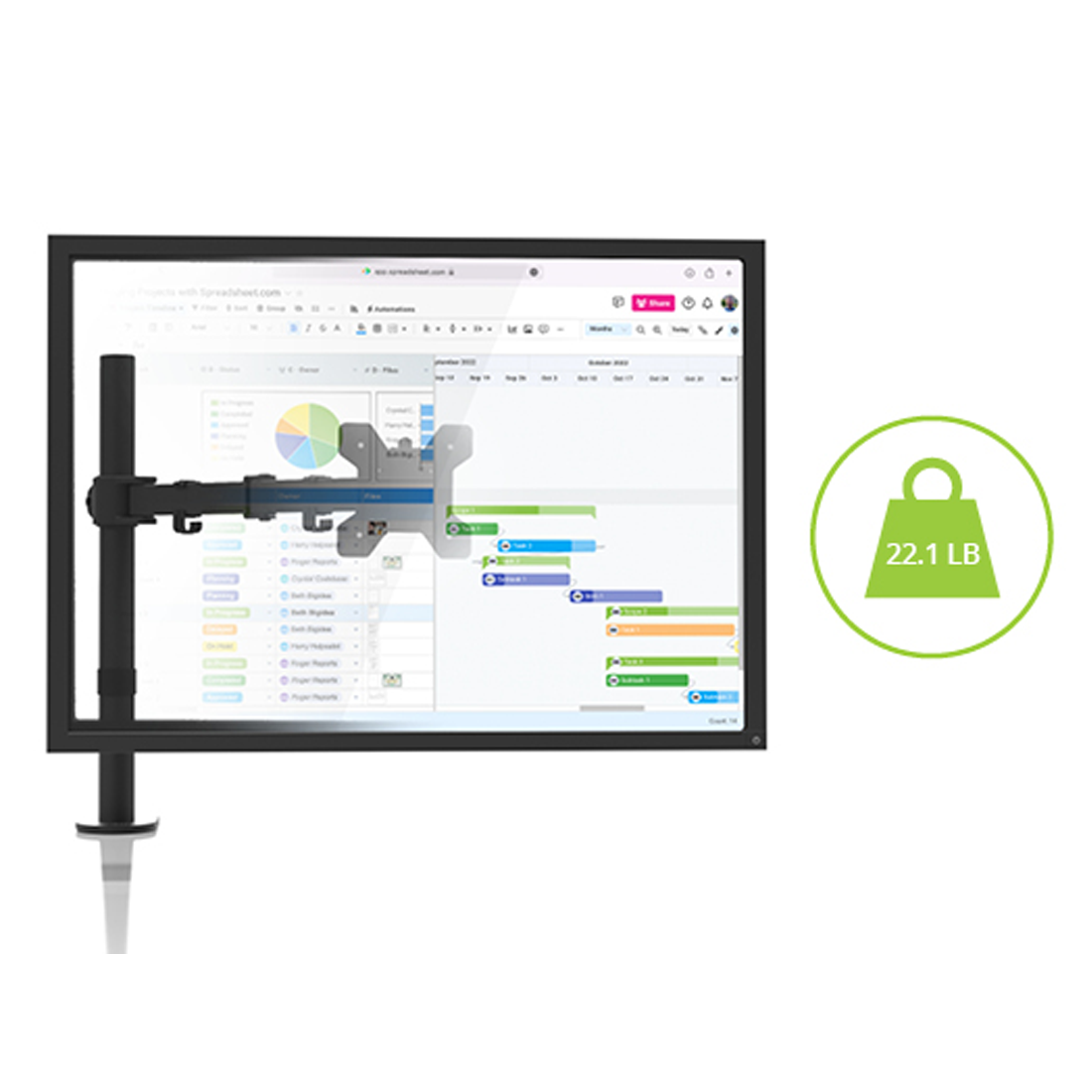 Kanto DML1000 Desktop Monitor Mount with 22 lb Capacity