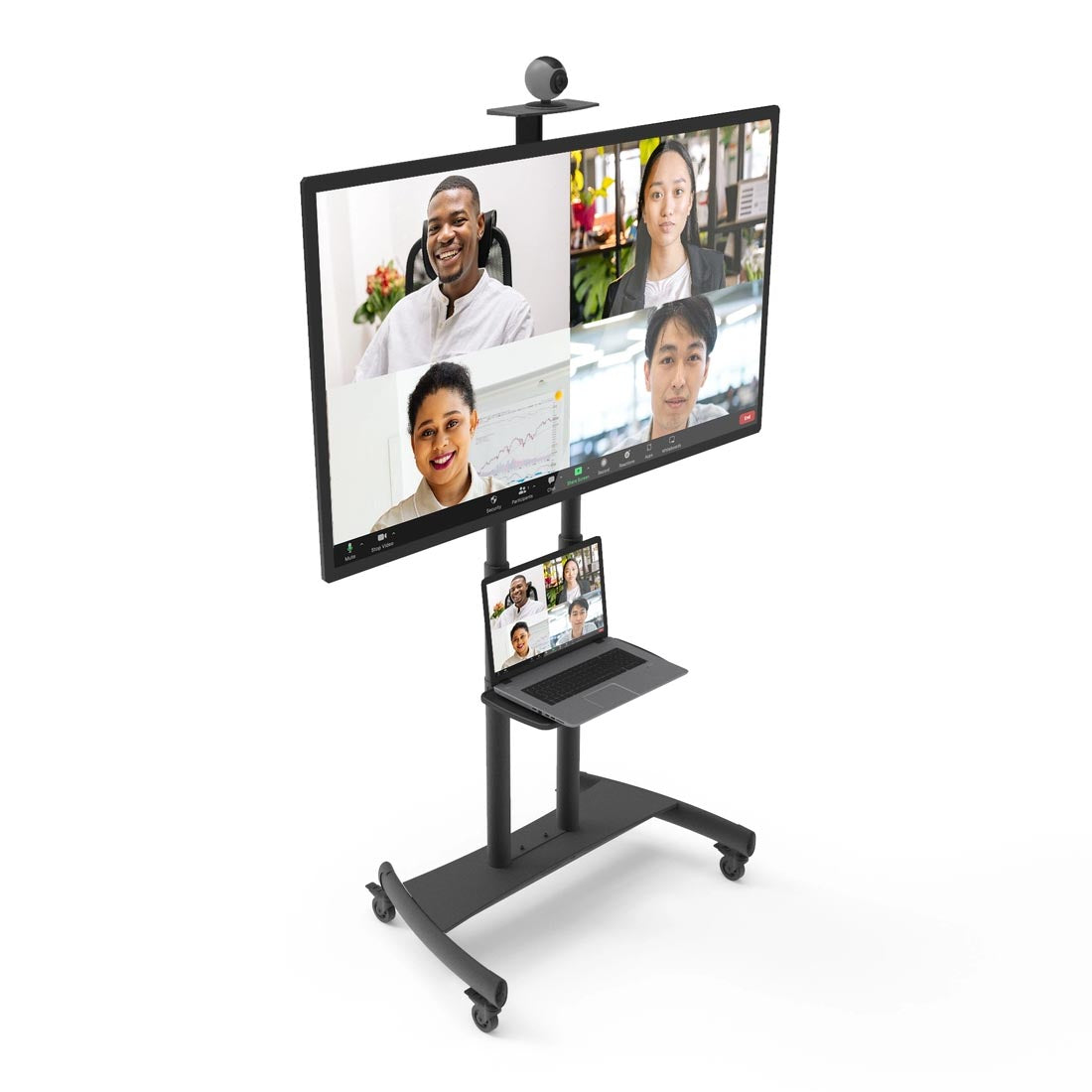 Kanto MTM86PL Rolling TV Cart with Height Adjustment for 55" - 86" TVs