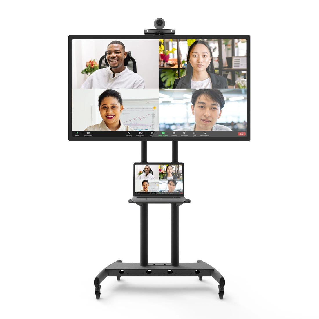 Kanto MTM86PL Rolling TV Cart with Height Adjustment for 55" - 86" TVs