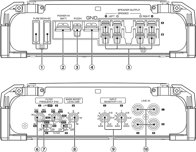 Kenwood KAC-D3104 Class D 4-Channel Power Amplifier