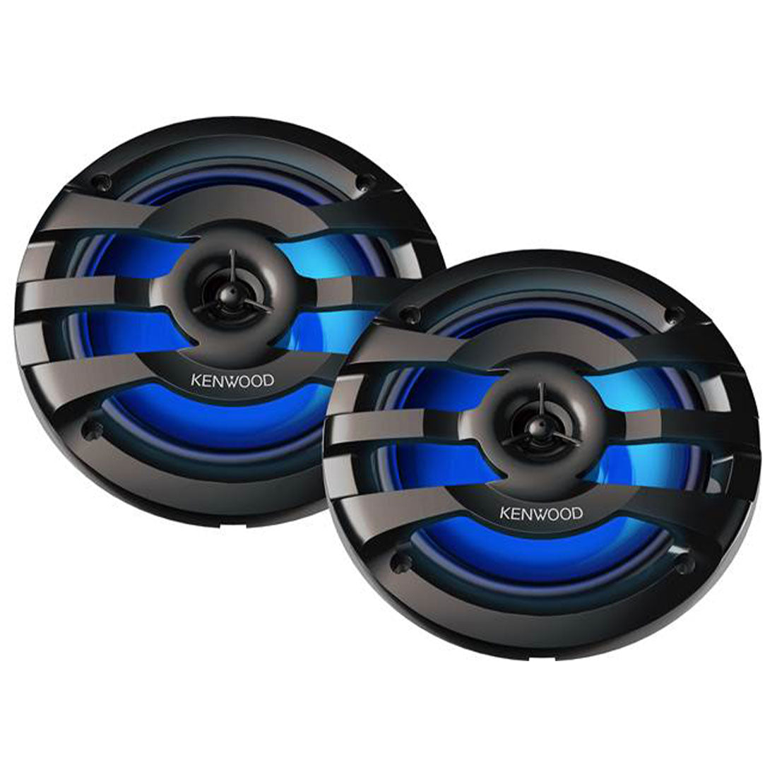 Kenwood KFC-1673MRBL 6.5" 2-Way Marine Speakers with Built-in LED Lights - Black (KFC1673MRBL)