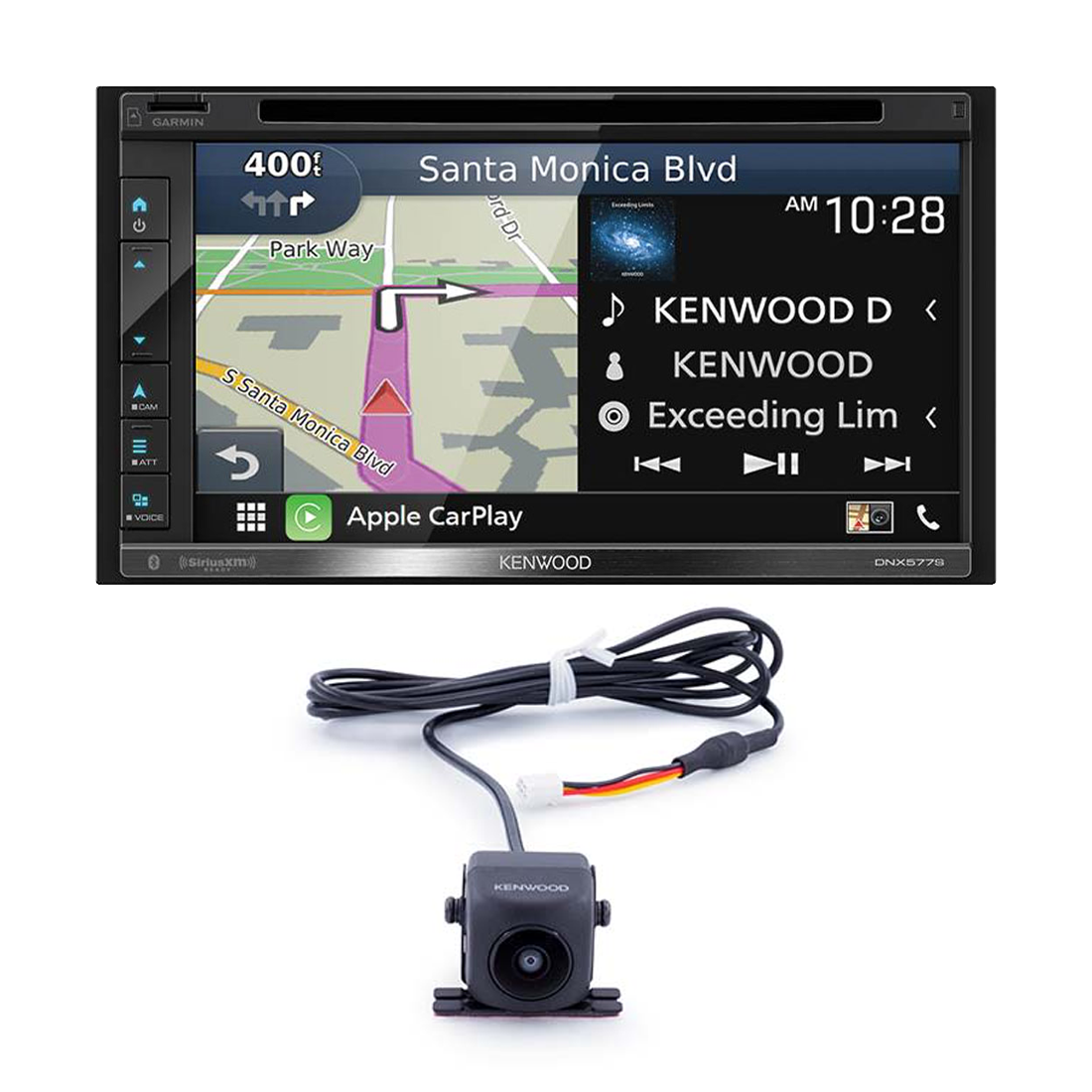 Kenwood DNX577S 6.8" DVD/CD Navigation Receiver | CMOS-230 Universal Rear-View Camera - Bundle