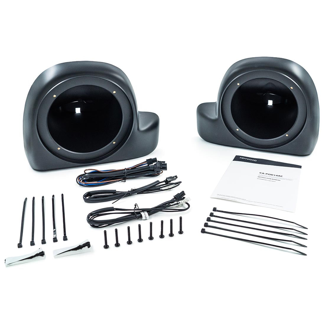 Kenwood eXcelon CA-POD14AC Lower Speaker Pods for Air-Cooled Harley-Davidson Touring Motorcycles (CAPOD14AC)