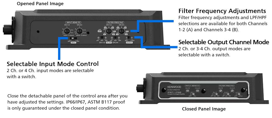 Kenwood KAC-M5024BT 4 Channel Digital Powersports/Marine Amplifier