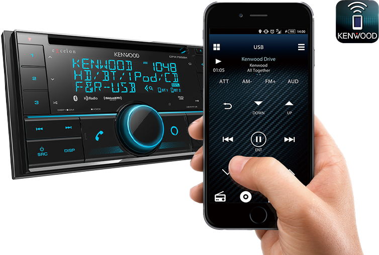Kenwood eXcelon DPX795BH Dual Din CD Receiver with Bluetooth & HD Radio