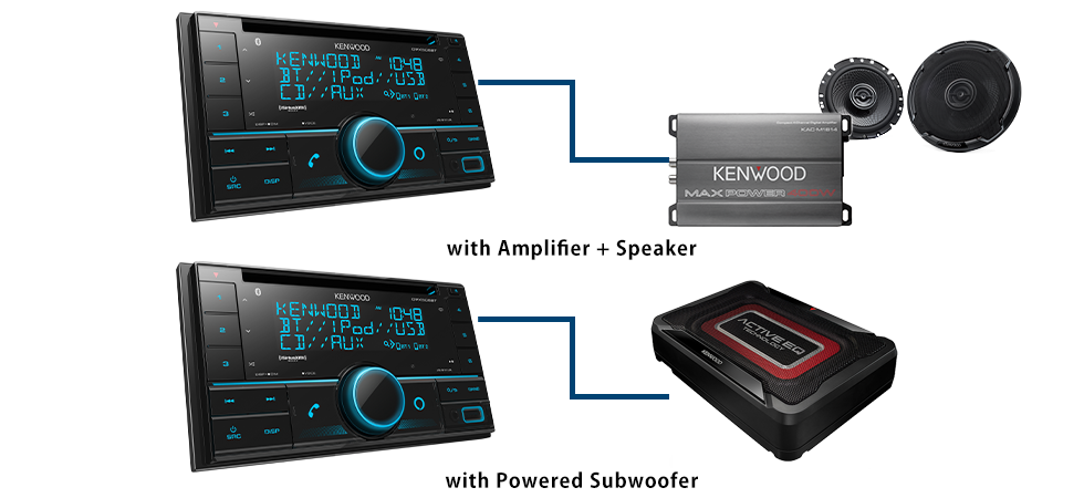 Kenwood eXcelon DPX795BH Dual Din CD Receiver with Bluetooth & HD Radio