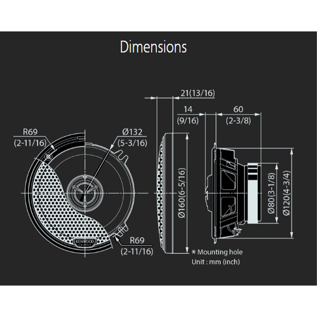 Kenwood eXcelon KFC-X135 5.25" 2-Way Speakers