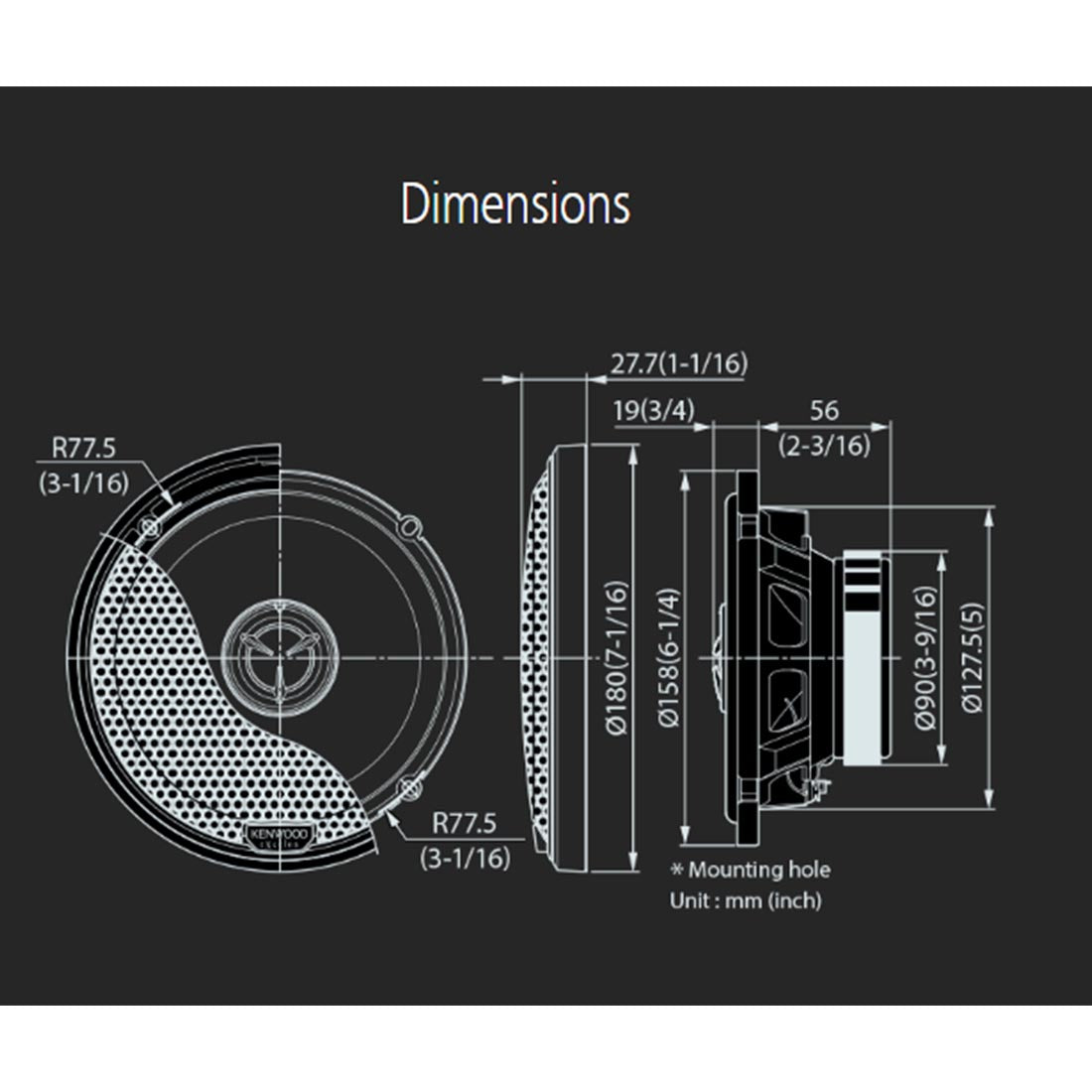 Kenwood eXcelon KFC-X175 6.5” 2-Way Speakers