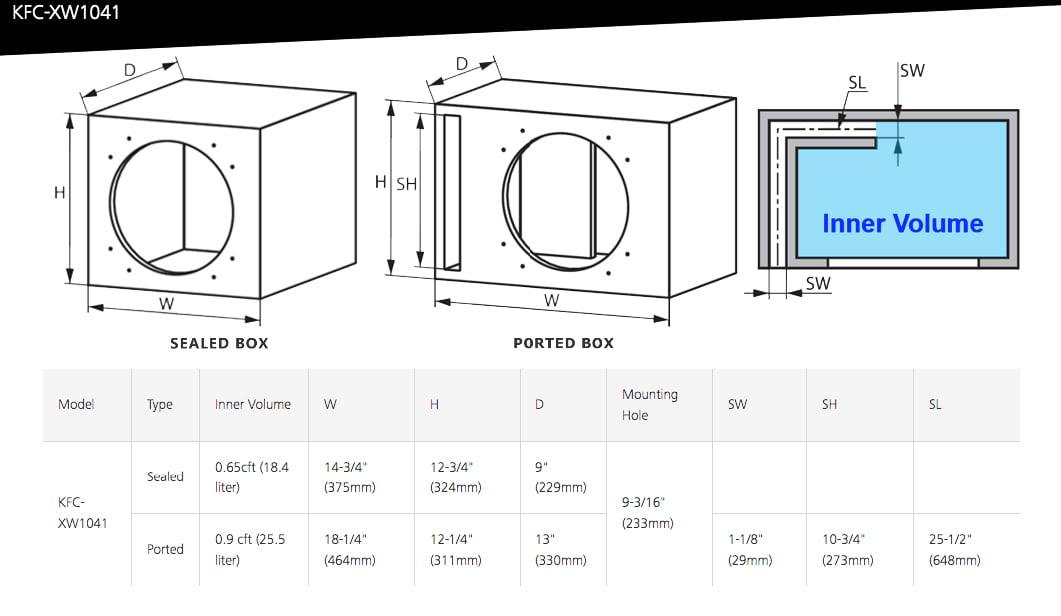 Kenwood eXcelon KFC-XW1041 10" 4-ohm Component Subwoofer