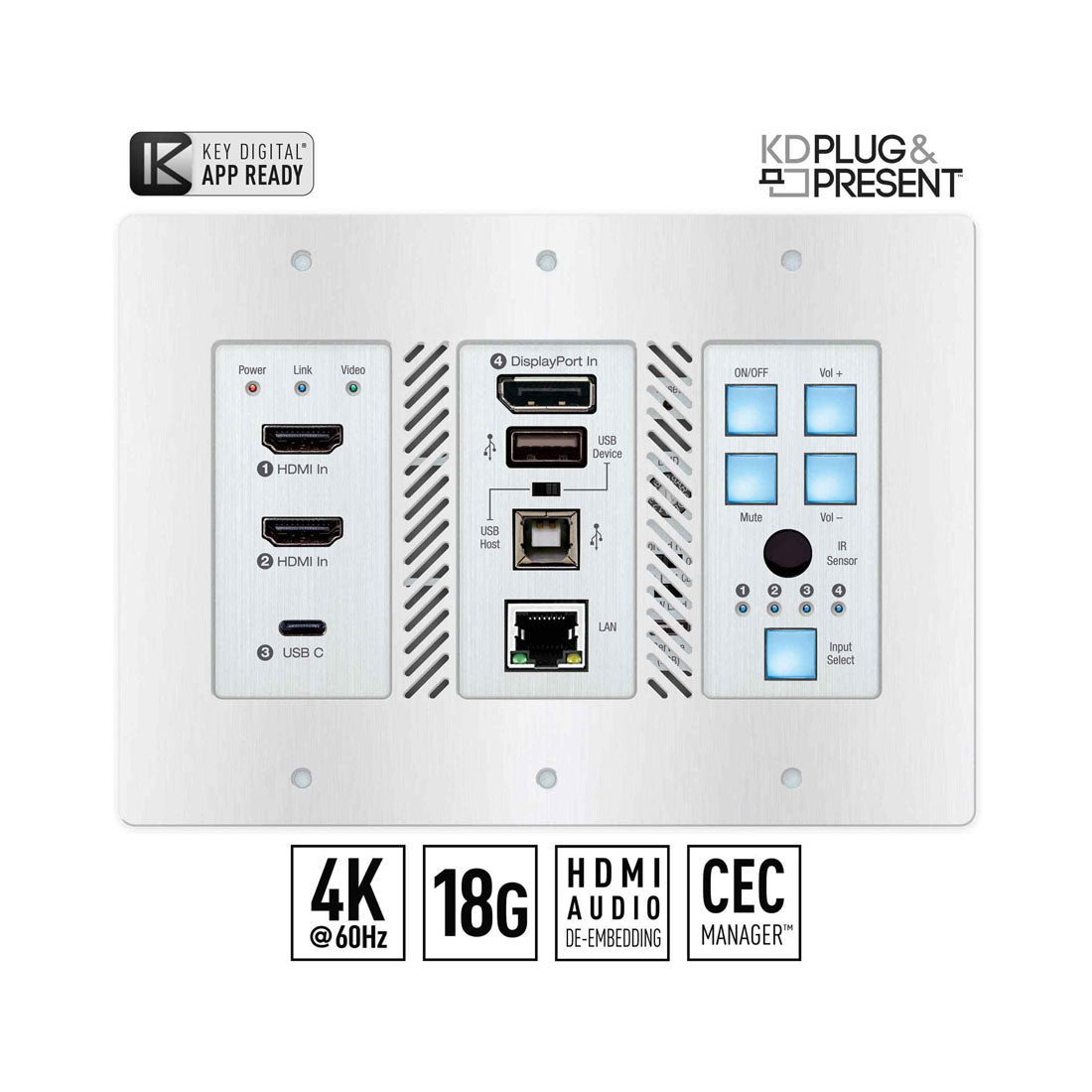 Key Digital KDX4X1WUTX 4 Input Multi-format Switcher