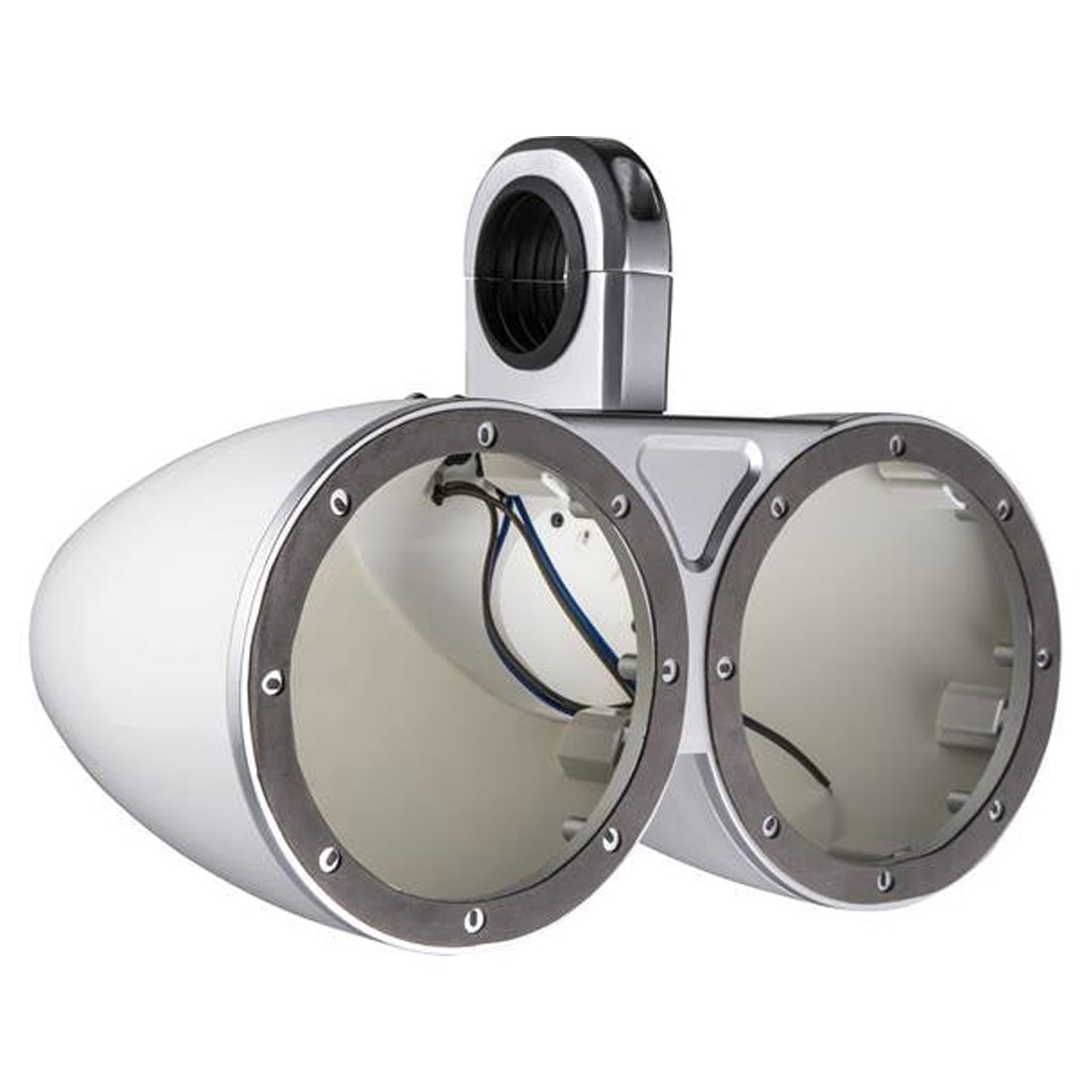 Kicker 12KMTEDW 6.5” Double Unloaded Tower Enclosures for Kicker 6.5" Marine Speakers - White