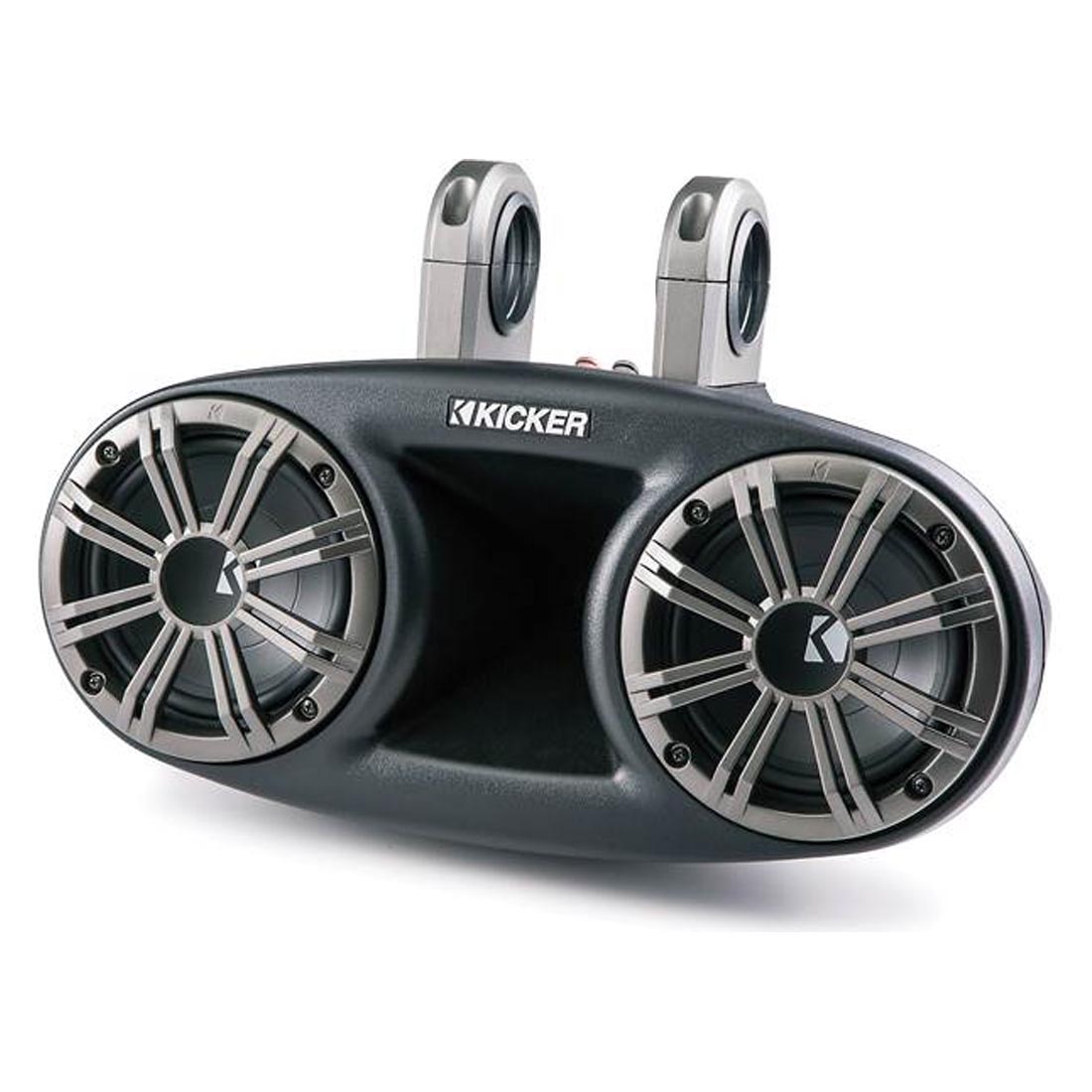 Kicker 41KMT674 Dual 150 Watts Marine Tower Long-Throw Speakers - Black