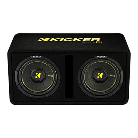 Kicker 44DCWC102 2-Ohm 600W Ported Enclosure with Dual 10" CompC Subwoofers