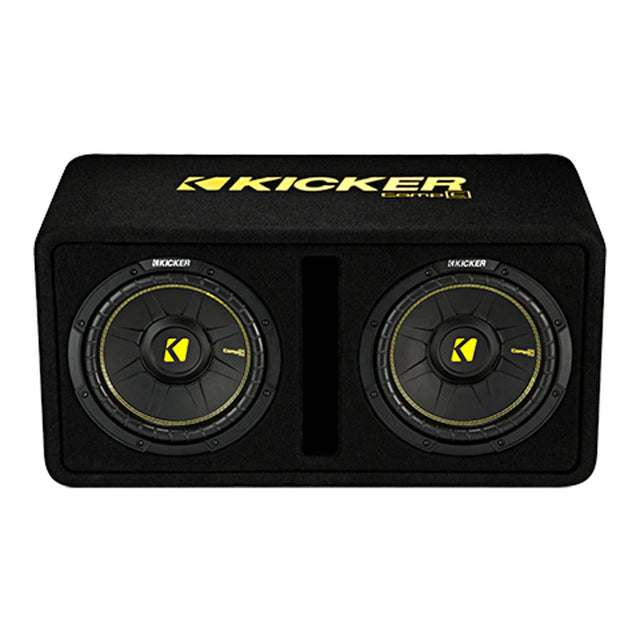 Kicker 44DCWC102 2-Ohm 600W Ported Enclosure with Dual 10" CompC Subwoofers