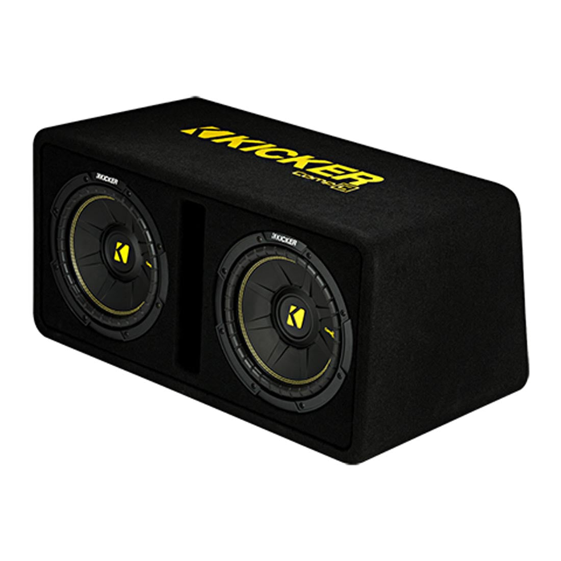 Kicker 44DCWC102 2-Ohm 600W Ported Enclosure with Dual 10" CompC Subwoofers