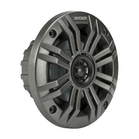 Kicker 45KM44 4″ 2-Way 4-Ohm Marine Coaxial Speakers with Charcoal and White Grilles