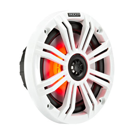 Kicker 45KM654L 6.5" 2-Way 4-Ohm Marine Coaxial Speakers with LED Lighting