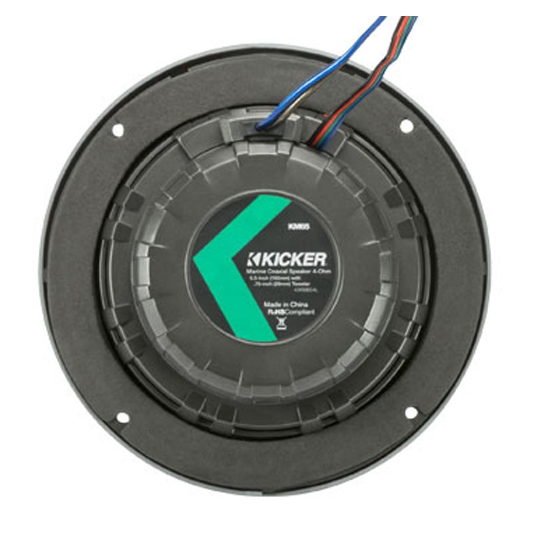 Kicker 45KM654L 6.5" 2-Way 4-Ohm Marine Coaxial Speakers with LED Lighting