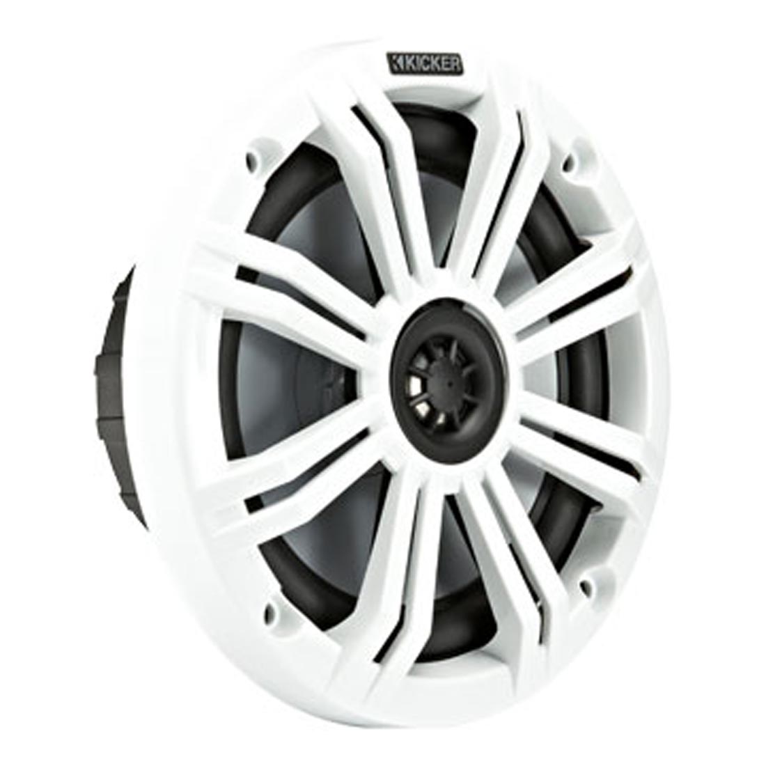 Kicker 45KM654 6.5" 4-Ohm Marine Coaxial Speakers with Charcoal and White Grilles