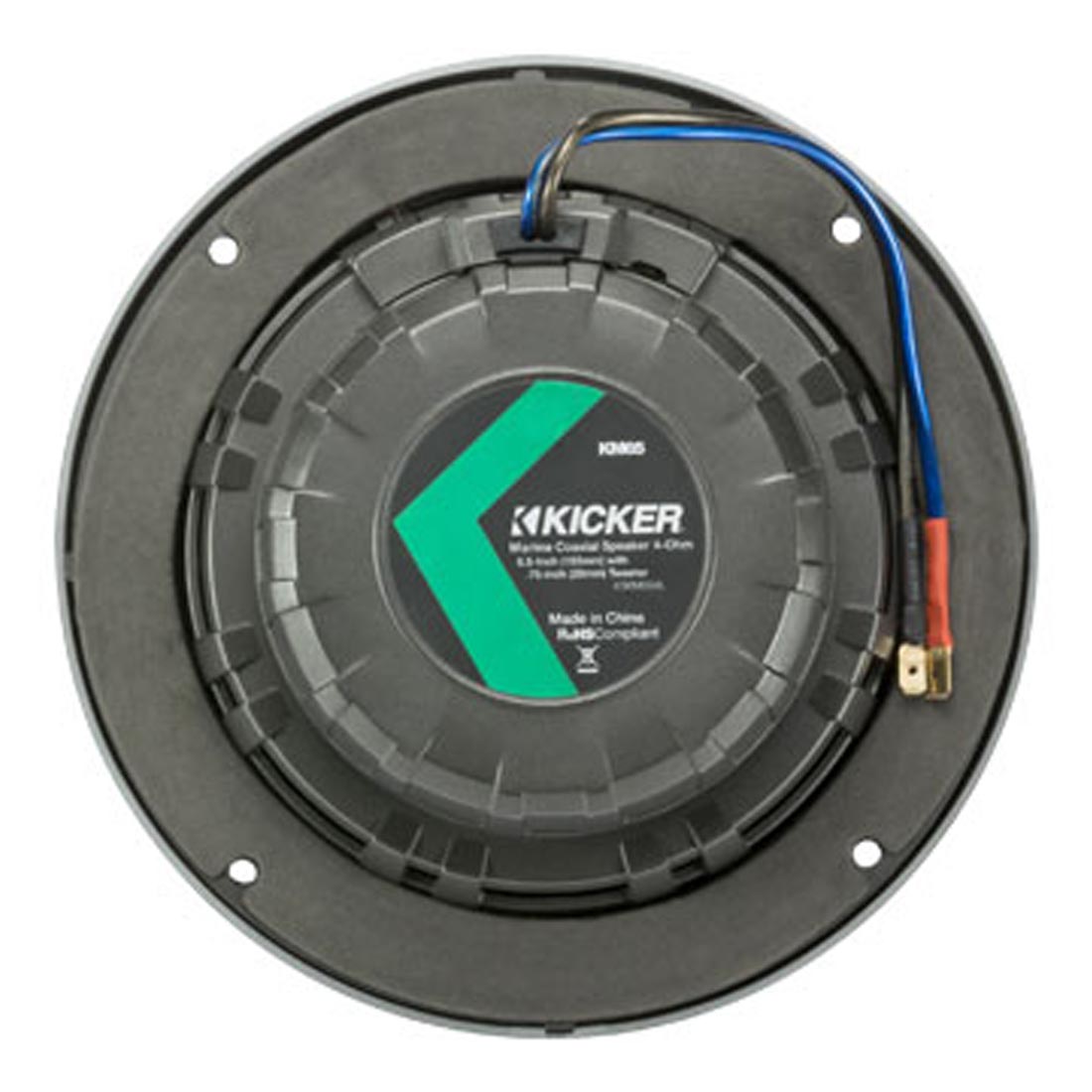 Kicker 45KM654 6.5" 4-Ohm Marine Coaxial Speakers with Charcoal and White Grilles