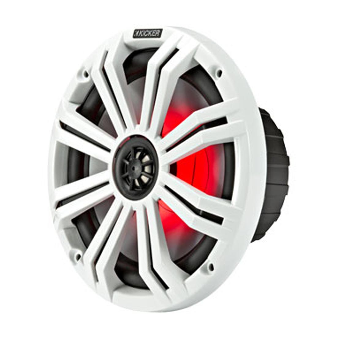 Kicker 45KM84L 8" Full-Range 4-Ohm Marine Speakers with LED Lighting