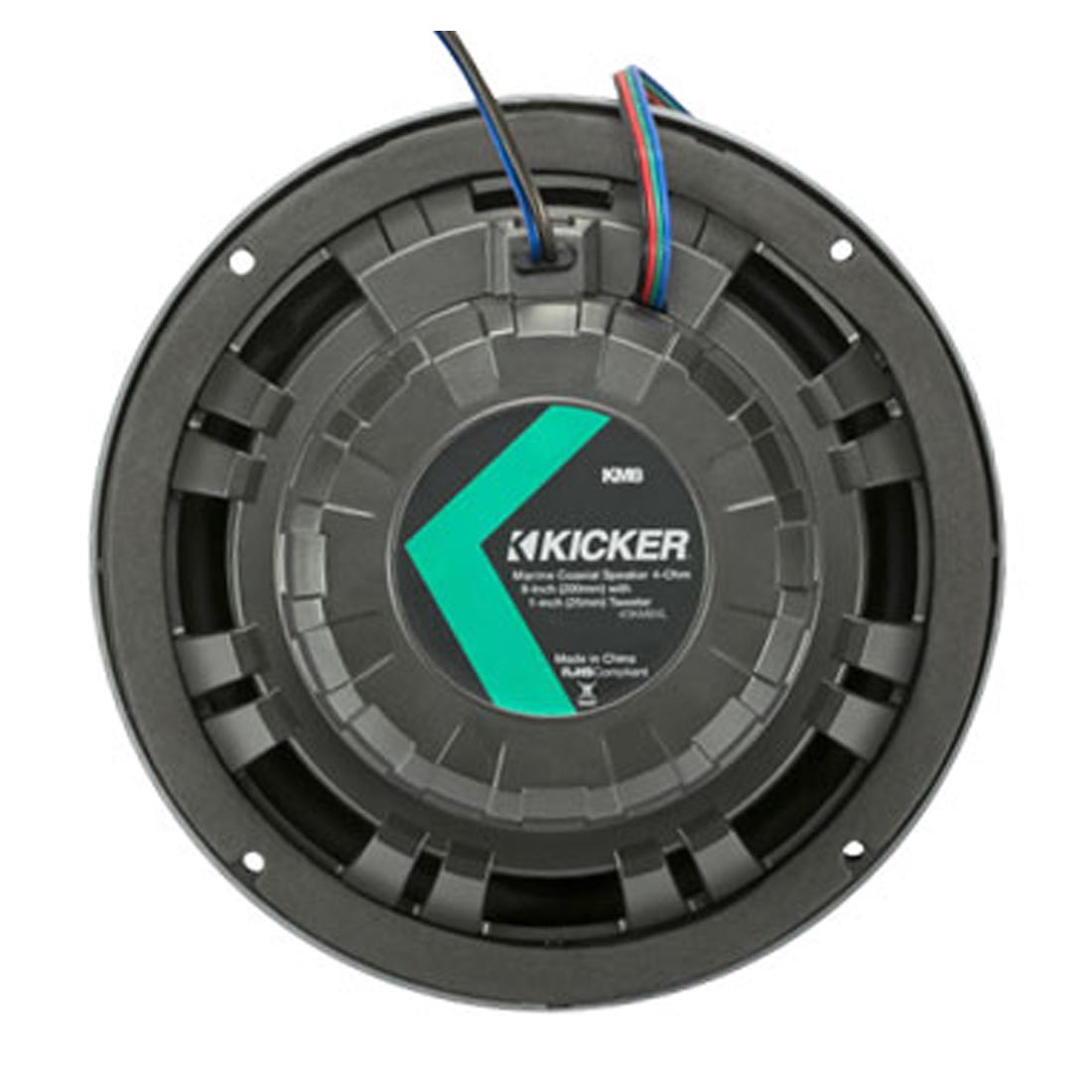 Kicker 45KM84L 8" Full-Range 4-Ohm Marine Speakers with LED Lighting