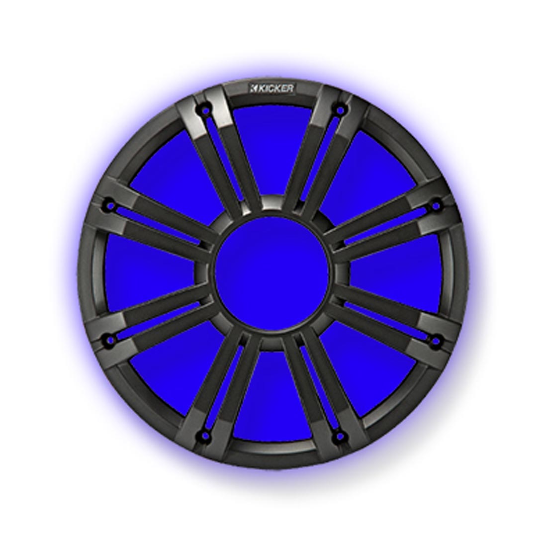 Kicker 45KMG10C 10″ LED Marine Subwoofer Grille — for KM10 and KMF10 Subs – Charcoal – Each