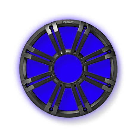 Kicker 45KMG12C 12" LED Marine Subwoofer Grille — for KM12 and KMF12 Subs - Black - Each