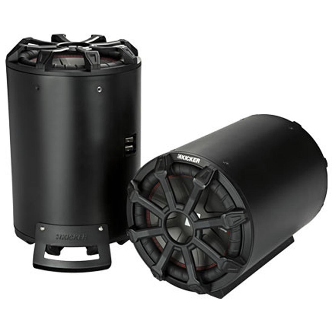 Kicker 46CWTB102 Weather-Proof Sealed Tube Enclosure with One 10" 2-ohm Subwoofer and 10" Passive Speaker