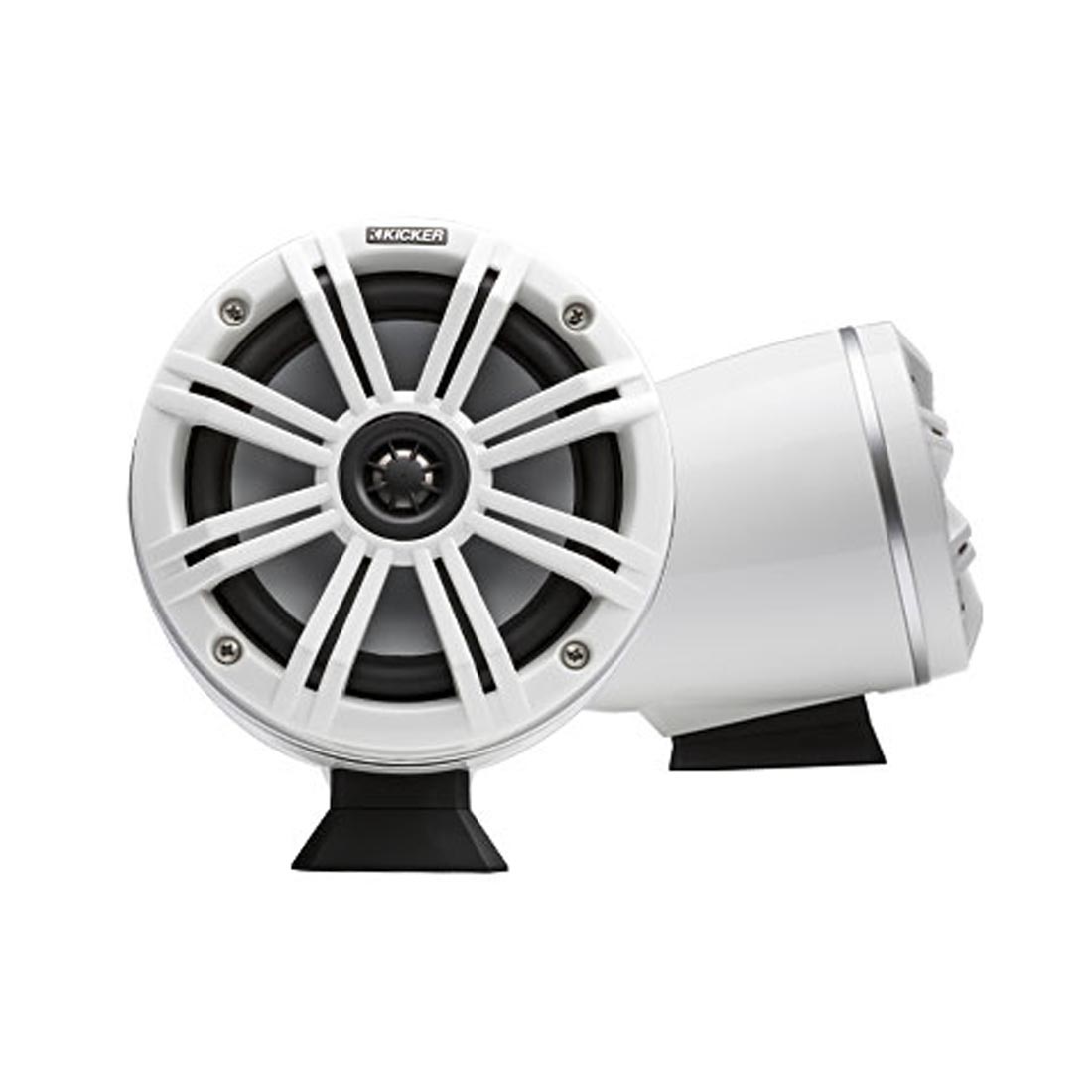 Kicker 46KMFC65W 6.5" Coaxial Tower Marine Speakers – White
