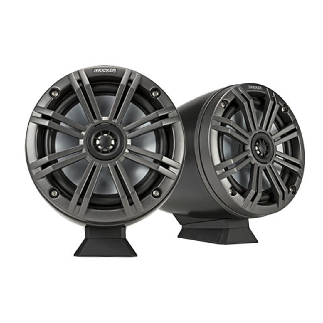 Kicker 46KMFC65 6.5" Coaxial Tower Marine Speakers – Charcoal Black