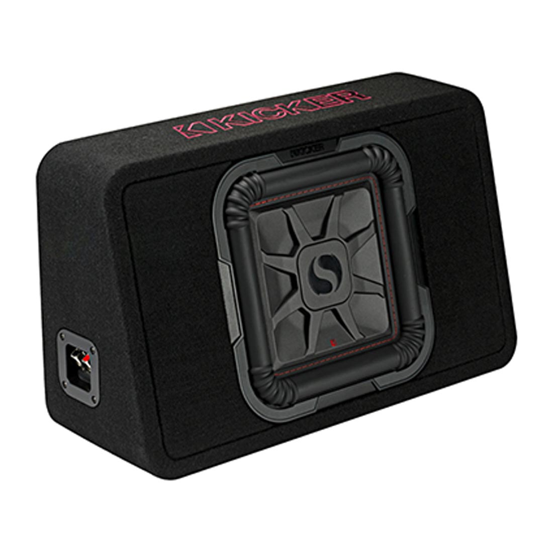 Kicker 46TL7T102 Sealed 2-Ohm Enclosure with Single 10" L7T Series Shallow-Mount Square Subwoofer