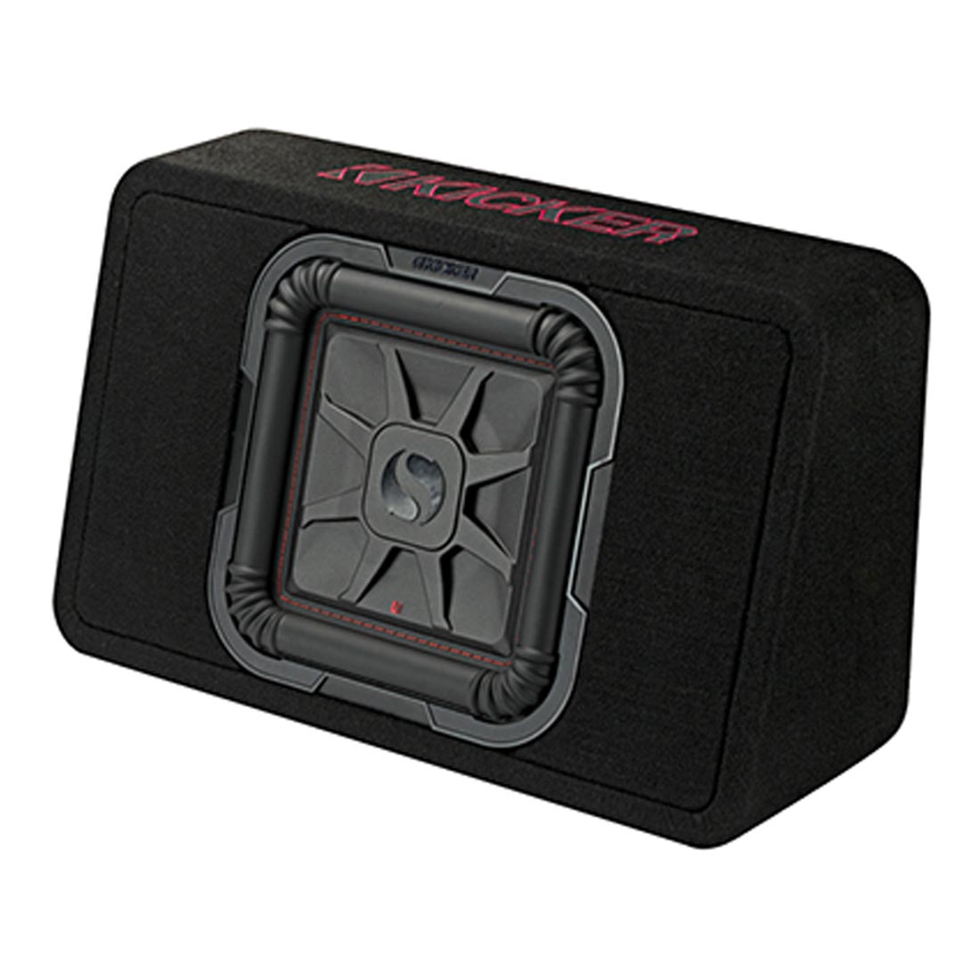 Kicker 46TL7T102 Sealed 2-Ohm Enclosure with Single 10" L7T Series Shallow-Mount Square Subwoofer